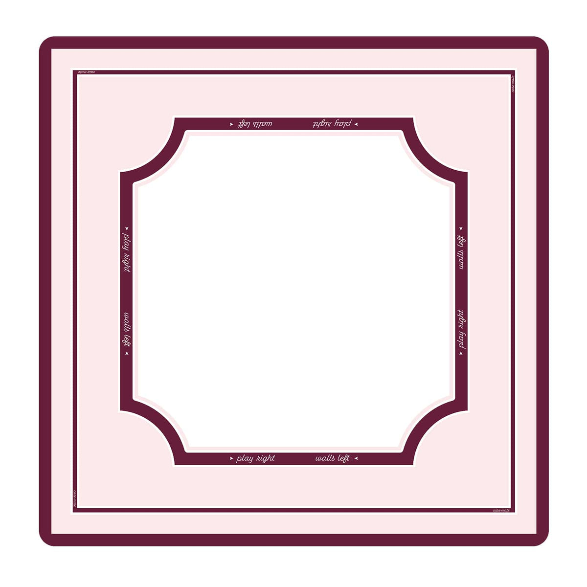 A square decorative frame design with a light pink outer border, a thin white inner border, and a darker burgundy ornamental frame surrounding a large blank white center. Small script text appears along the inner border.
#color_classic ballet pink