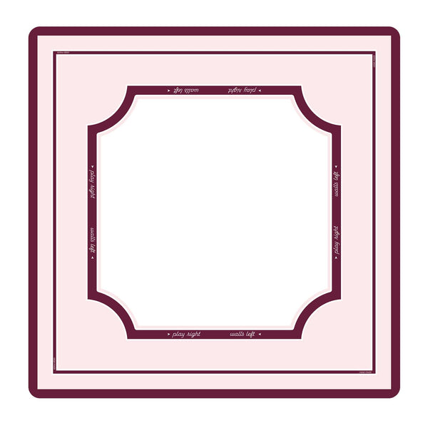 A square decorative frame design with a light pink outer border, a thin white inner border, and a darker burgundy ornamental frame surrounding a large blank white center. Small script text appears along the inner border.
#color_classic ballet pink