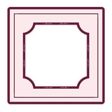 A square decorative frame design with a light pink outer border, a thin white inner border, and a darker burgundy ornamental frame surrounding a large blank white center. Small script text appears along the inner border.
#color_classic ballet pink