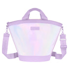 Gradient purple and pink bucket bag with a strap on a white background
#color_iridescent