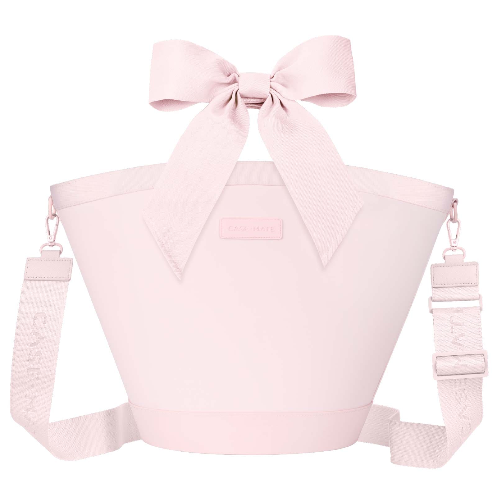 Pink bag with a large bow on a white background
#color_ballet pink bow