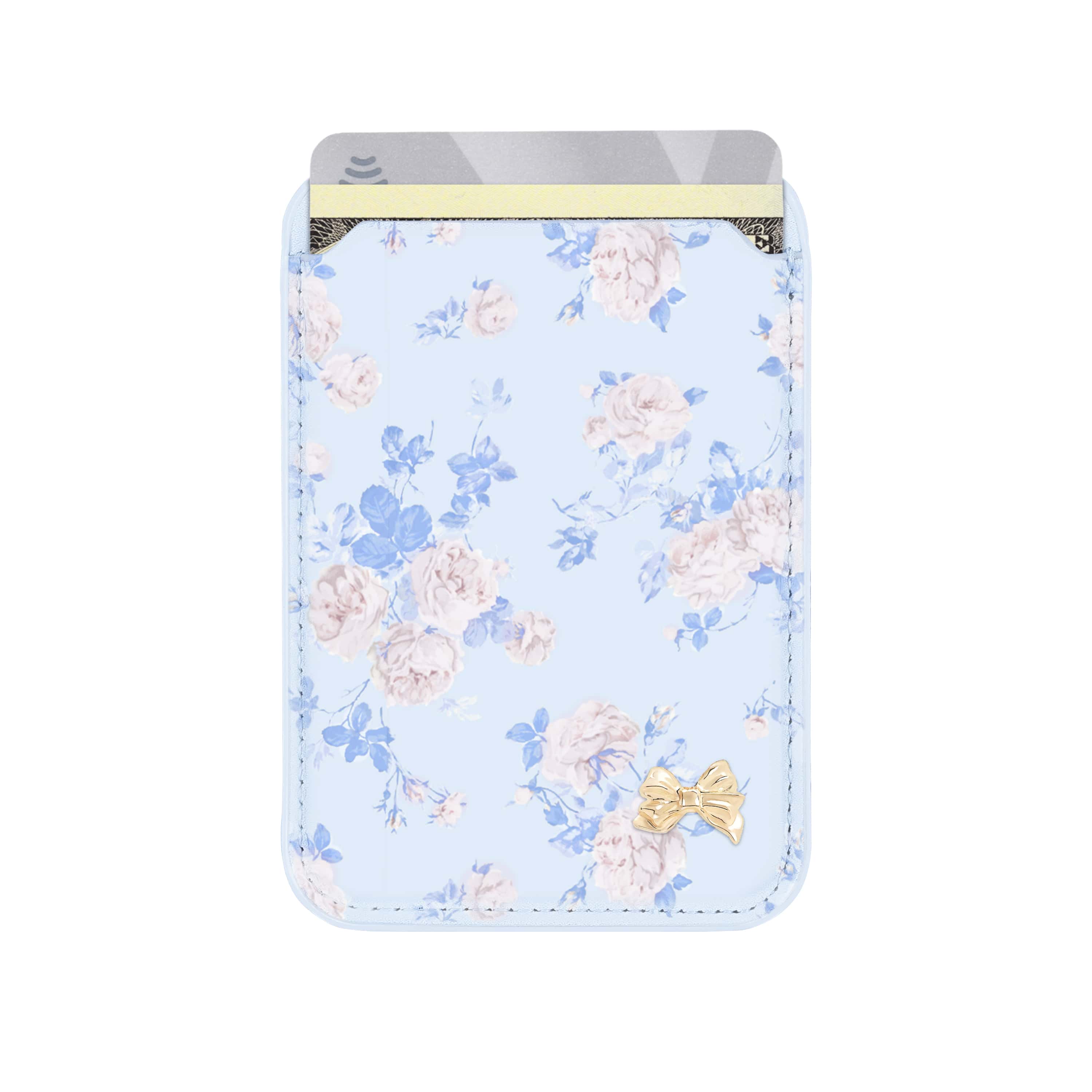 Floral patterned power bank with a bow design on a light blue background
#color_everblooming rosettes
