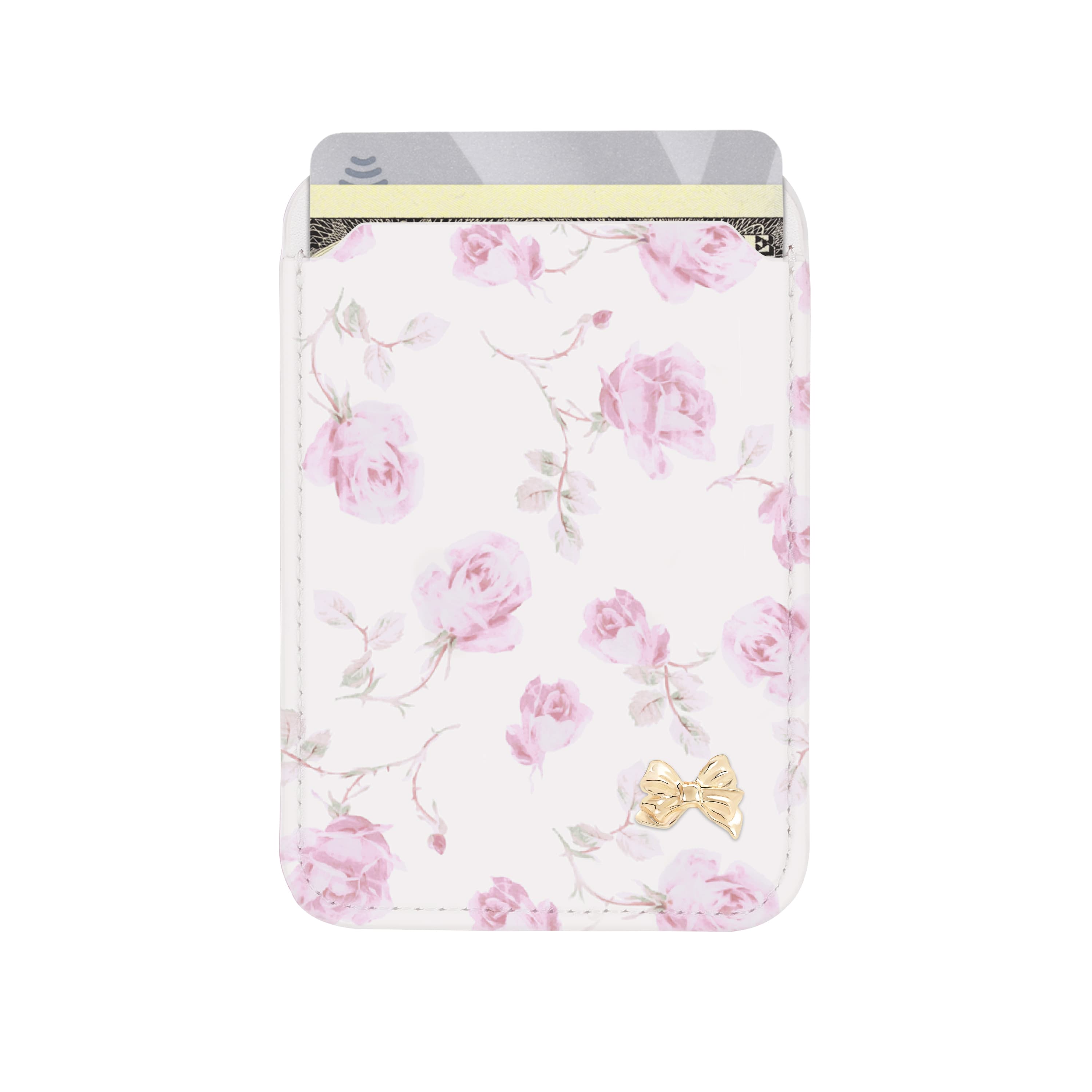 Floral patterned power bank with a bow design on a white background
#color_ribbon rosa flora