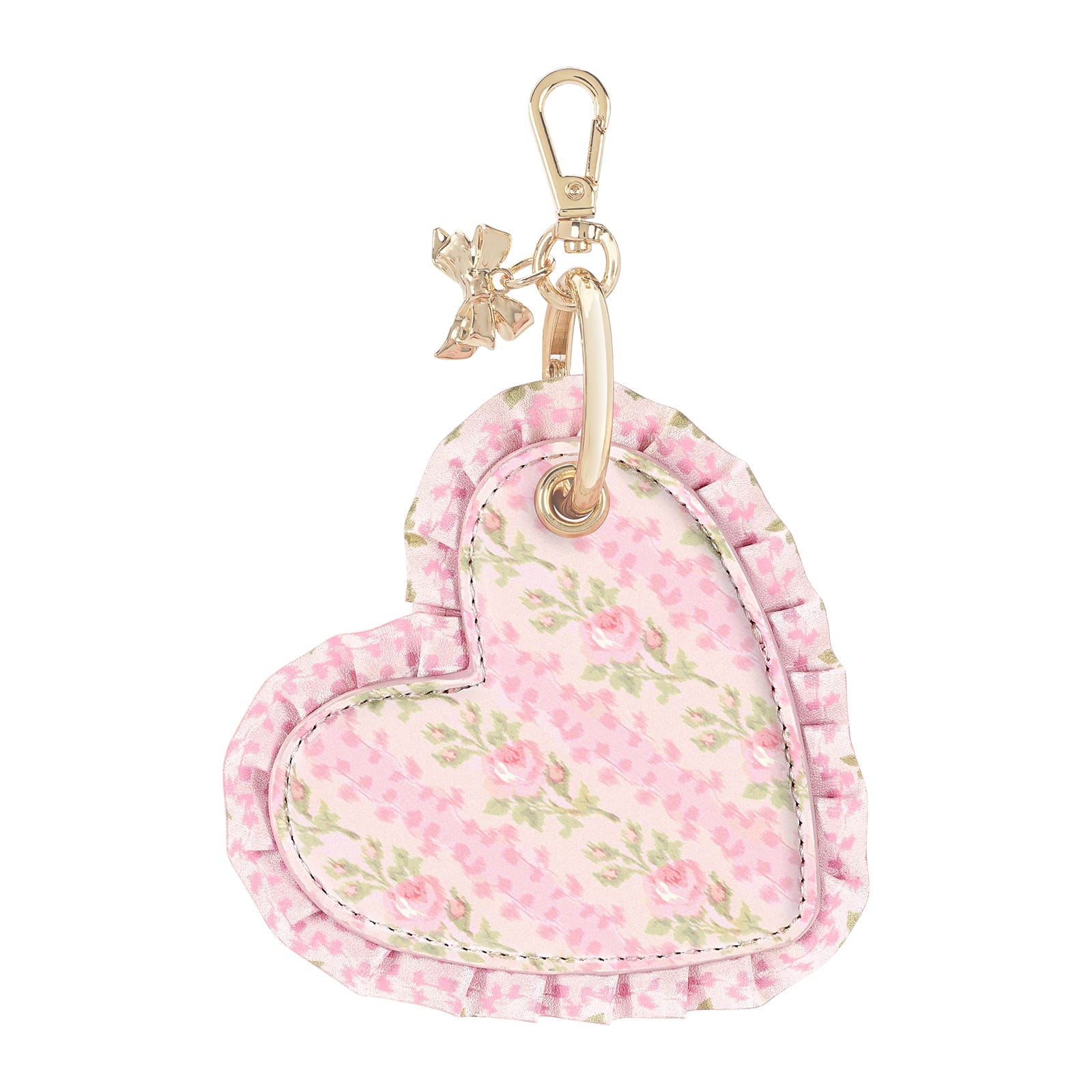 Heart-shaped keychain with floral pattern on a white background
#color_blooming heirloom