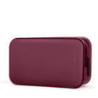 A dark burgundy zippered pouch with rounded corners and the brand name 'CASE-MATE' embossed vertically on the right side, shown on a clean white background.
#color_mulberry