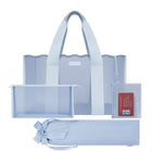 Set of 3 carolina blue bags for mahjong with bows on a white background
#color_carolina blue crochet wave