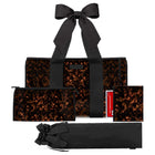 Set of 3 tortoiseshell printed bags for mahjong with bows on a white background
#color_tortoiseshell bow