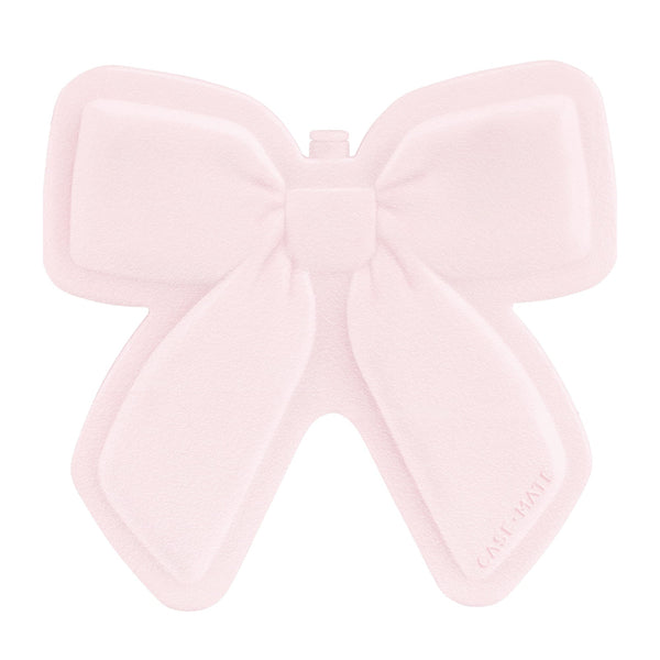 A pale pink bow-shaped gel ice pack with a small embossed 'CASE-WISE' brand name on the lower right lobe, shown against a solid white background.