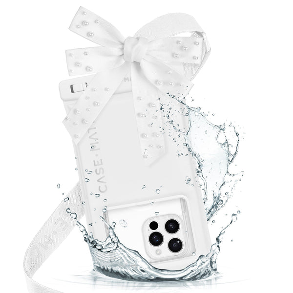 Phone case with water splash design on a white background
#color_ivory pearl bow