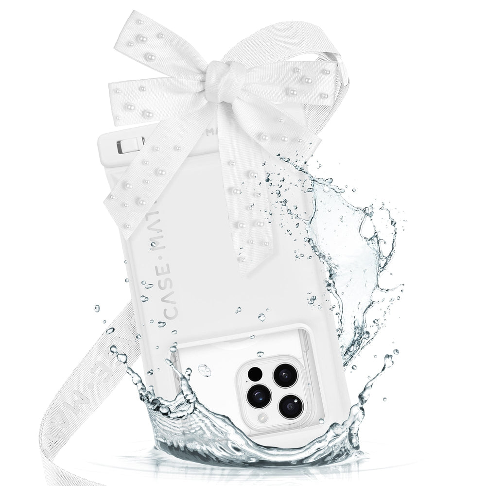 Phone case with water splash design on a white background
#color_ivory pearl bow