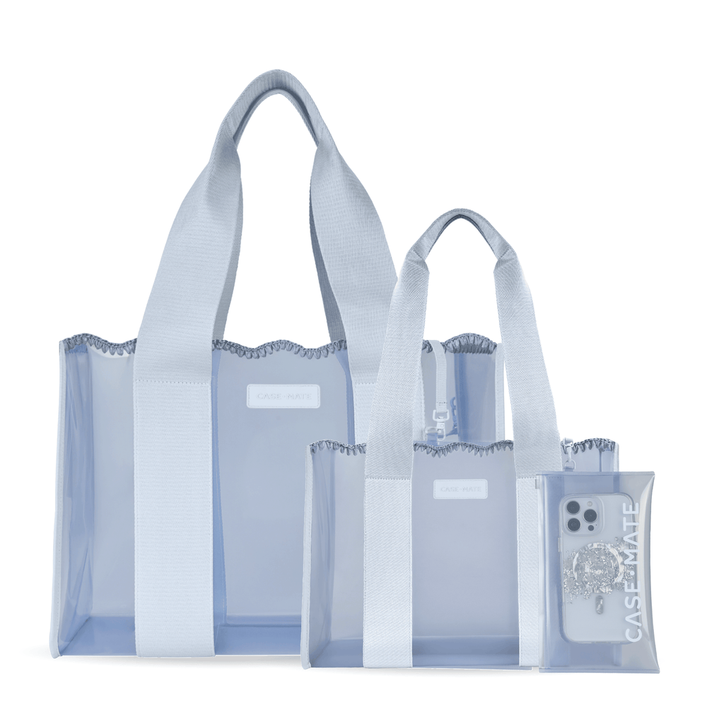 The Matching Tote Duo - Carolina Blue Crochet Wave