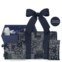 The Jelly Tote Trio - Navy Bandana Bow