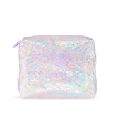 Holographic pouch with a purple zipper on a white background
#color_iridescent