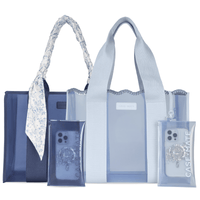 The Tote Duo - Something Navy Twilly Jelly Tote + Carolina Blue Crochet Jelly Tote