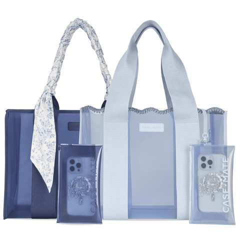 The Tote Duo - Something Navy Twilly Jelly Tote + Carolina Blue Crochet Jelly Tote
