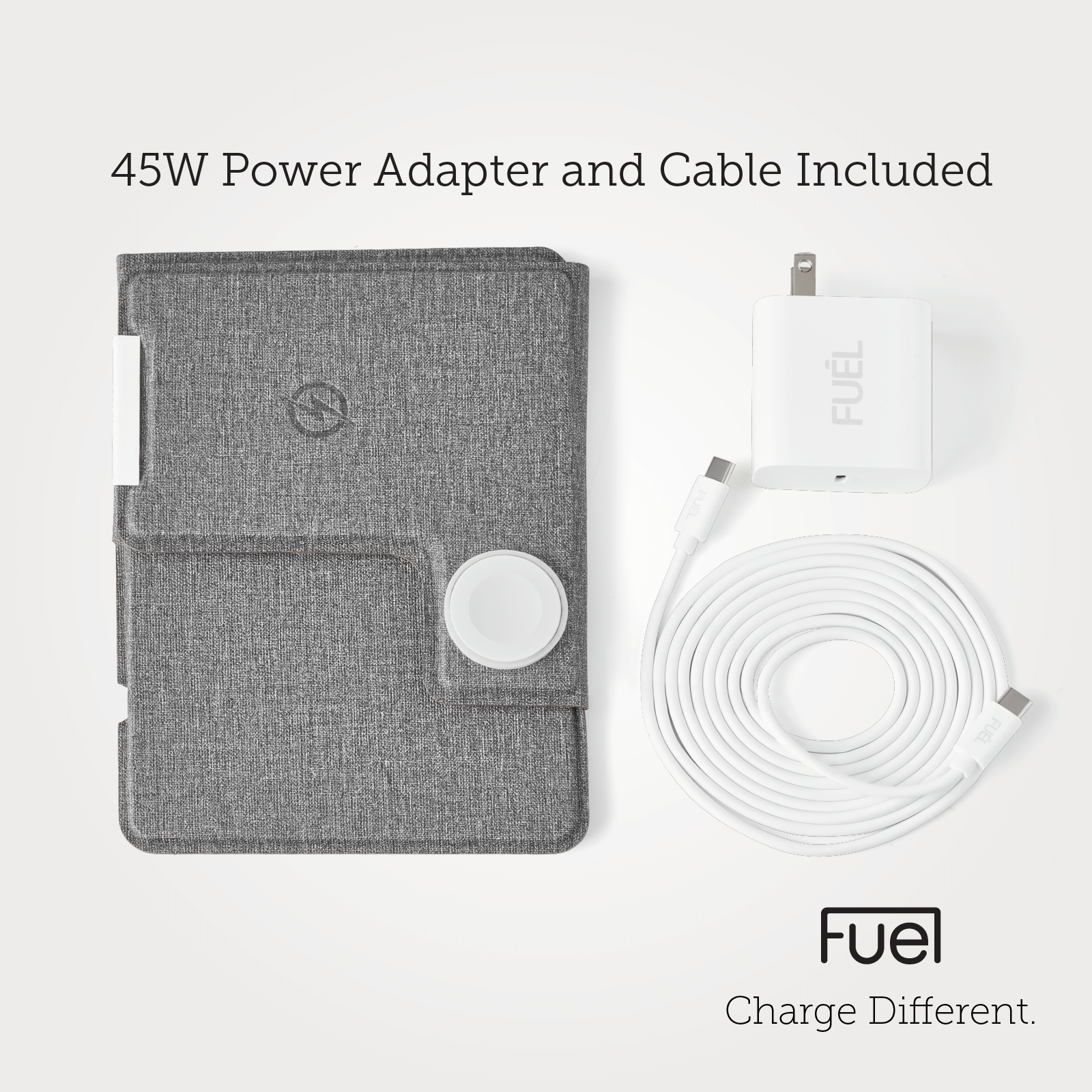45w power adapter and cable included/