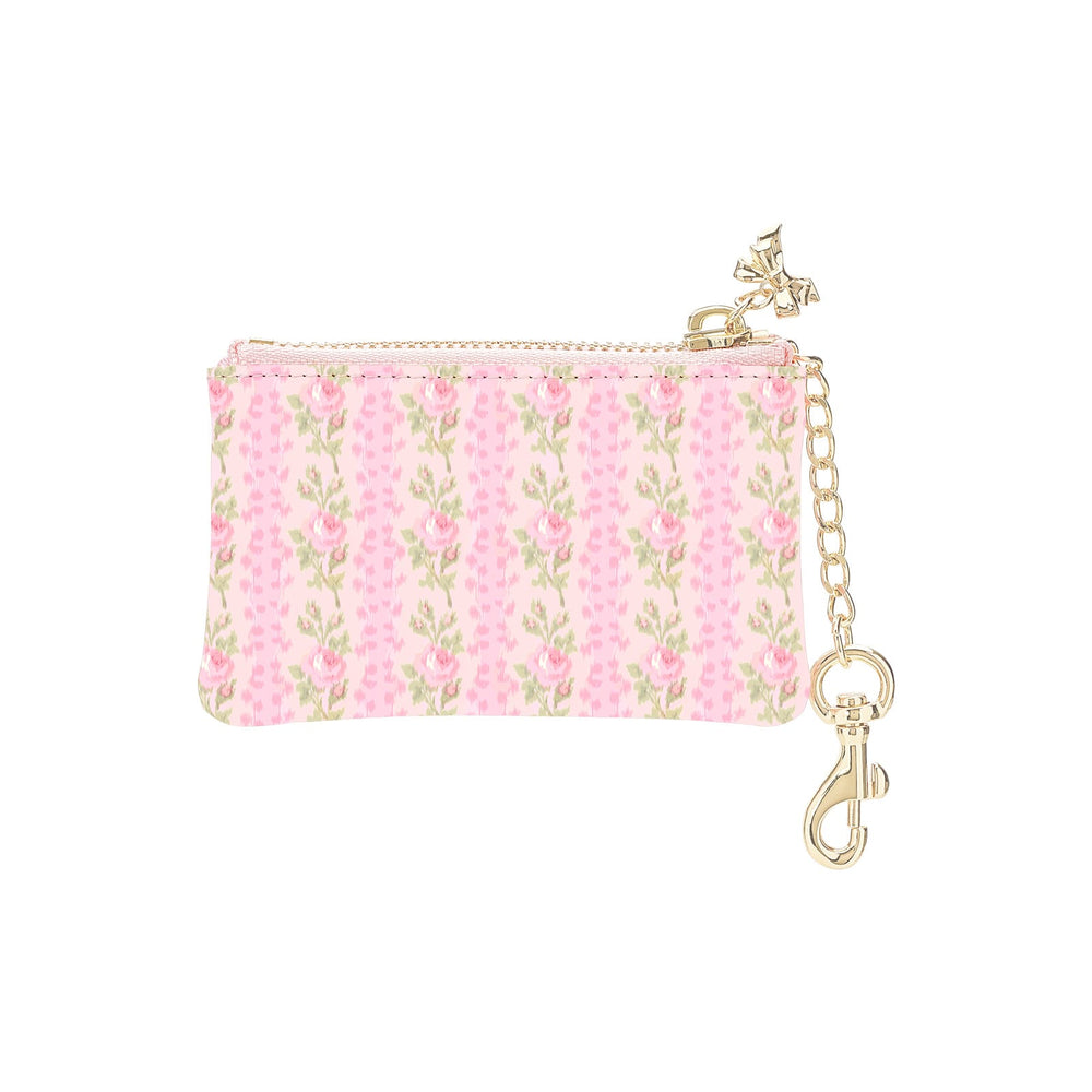 Floral patterned pouch with a gold chain and clasp on a white background
#color_blooming heirloom