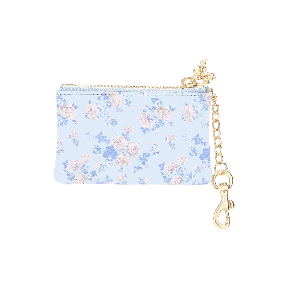 Floral-patterned pouch with a gold chain and clasp on a white background
#color_everblooming rosettes