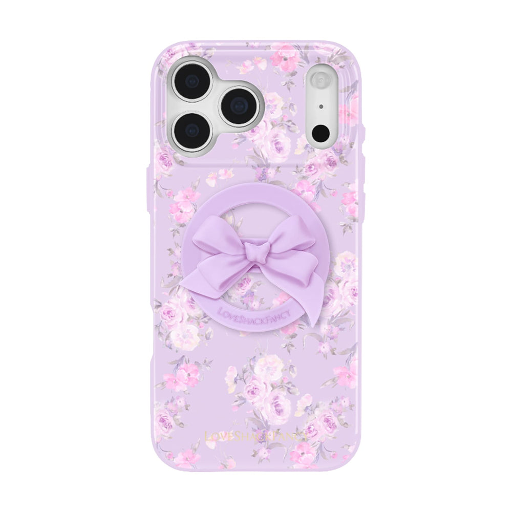 Floral phone case with a bow design on a white background
#color_purple