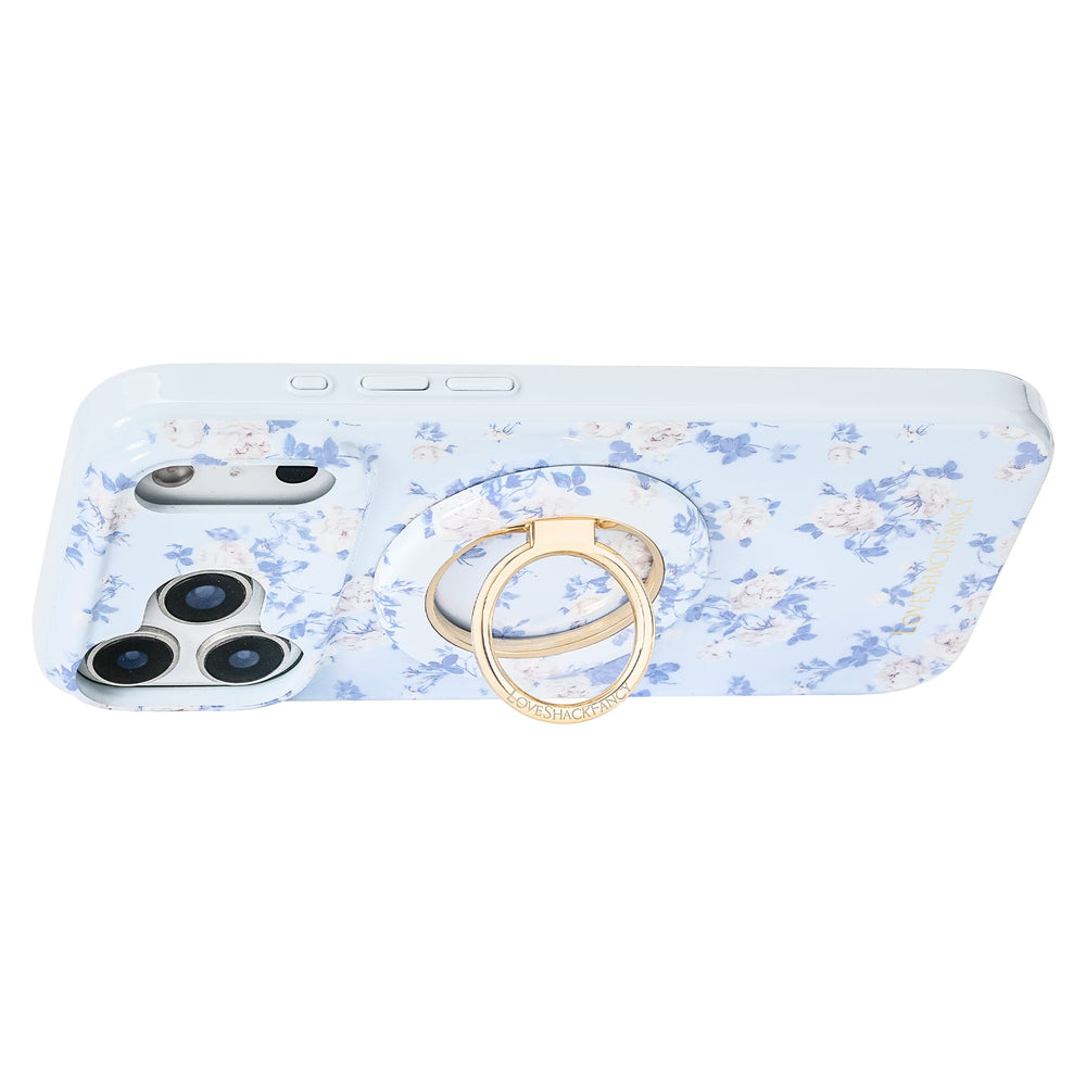 Phone case with floral design and ring holder on a white background
#color_everblooming rosettes
