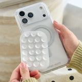 Person holding a clear phone case with bubble texture and 'Case-Mate' 
#color_twinkle