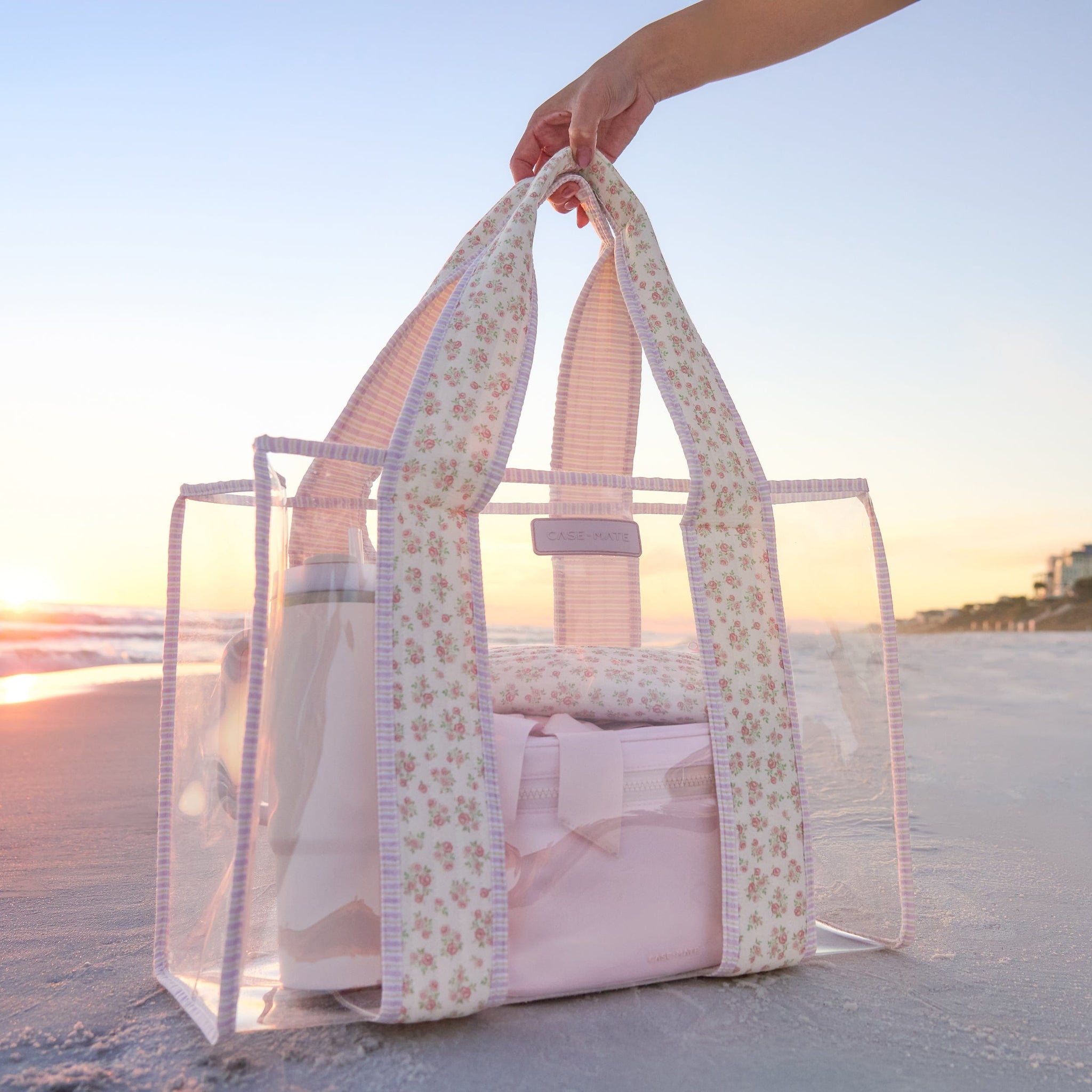 The Tote Duo - Ballet Pink Afternoon Ros Bow & Clear Quilted Ditsy Floral The Tote Duo - Ballet Pink Afternoon Ros Bow & Clear Quilted Ditsy Floral