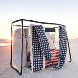checkered bag on the beach #color_Navy Gingham