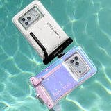 Two phone cases with 'Case-Mate' branding on a water background #color_sand dollar