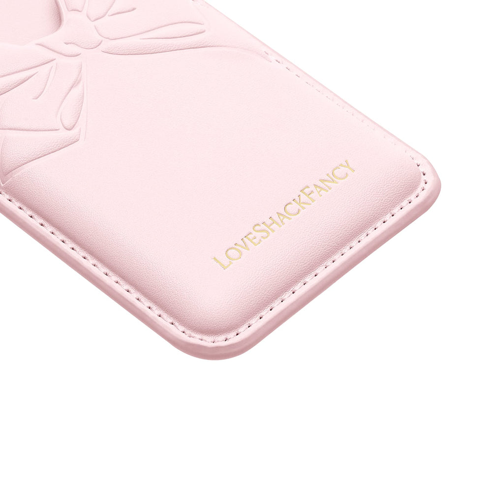 Pink phone case with 'LOVESHACKFANCY' branding on a white background
#color_pink