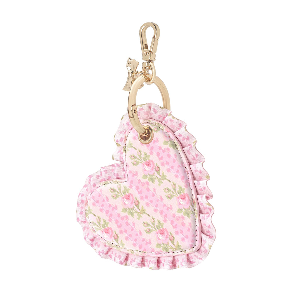 Heart-shaped keychain with floral pattern on a white background
#color_blooming heirloom