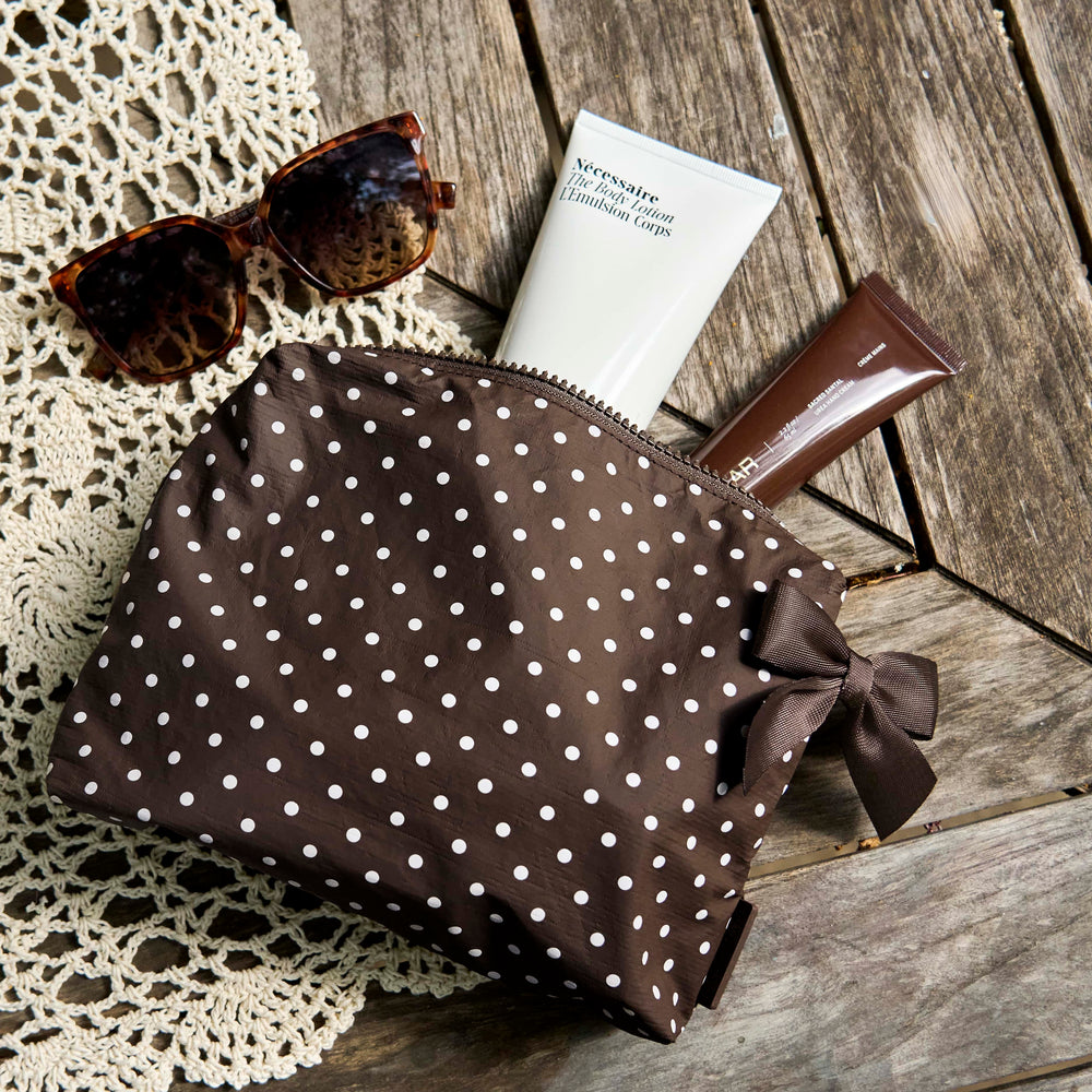 The Jelly Tote Trio -  Espresso Polka Dot Bow