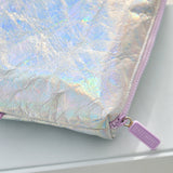Iridescent case with a purple zipper on a white surface
#color_iridescent
