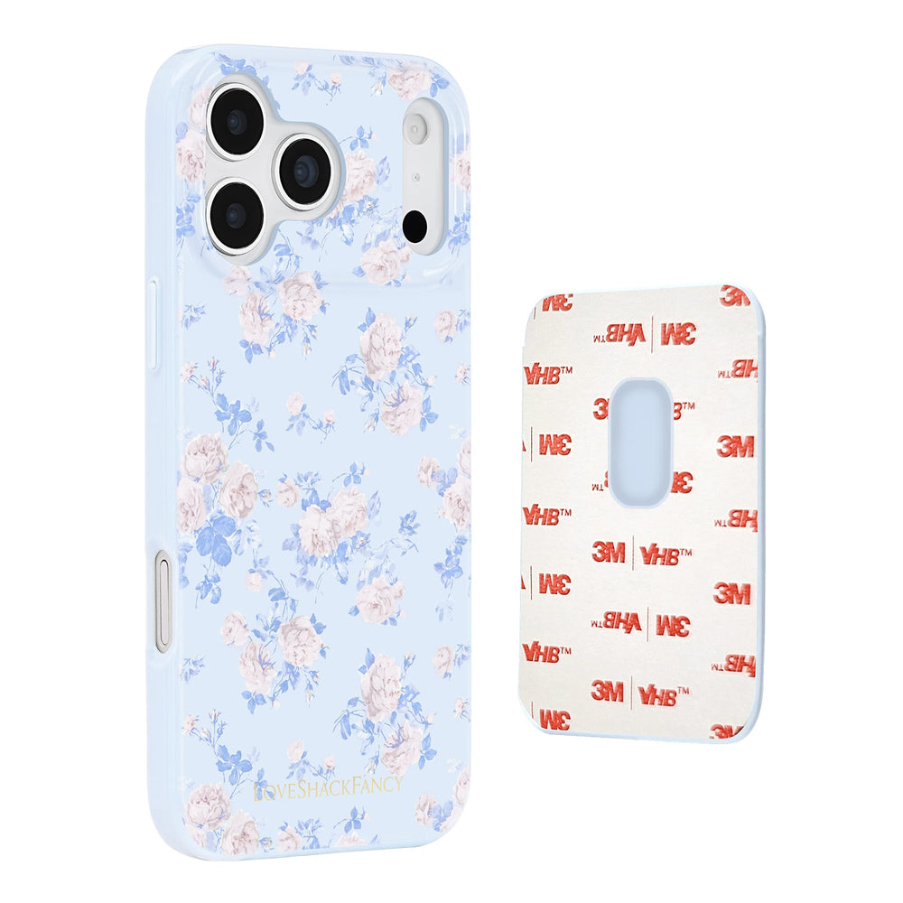 Floral phone case and a white case with 3M adhesive tape on a white 
background
#color_blue