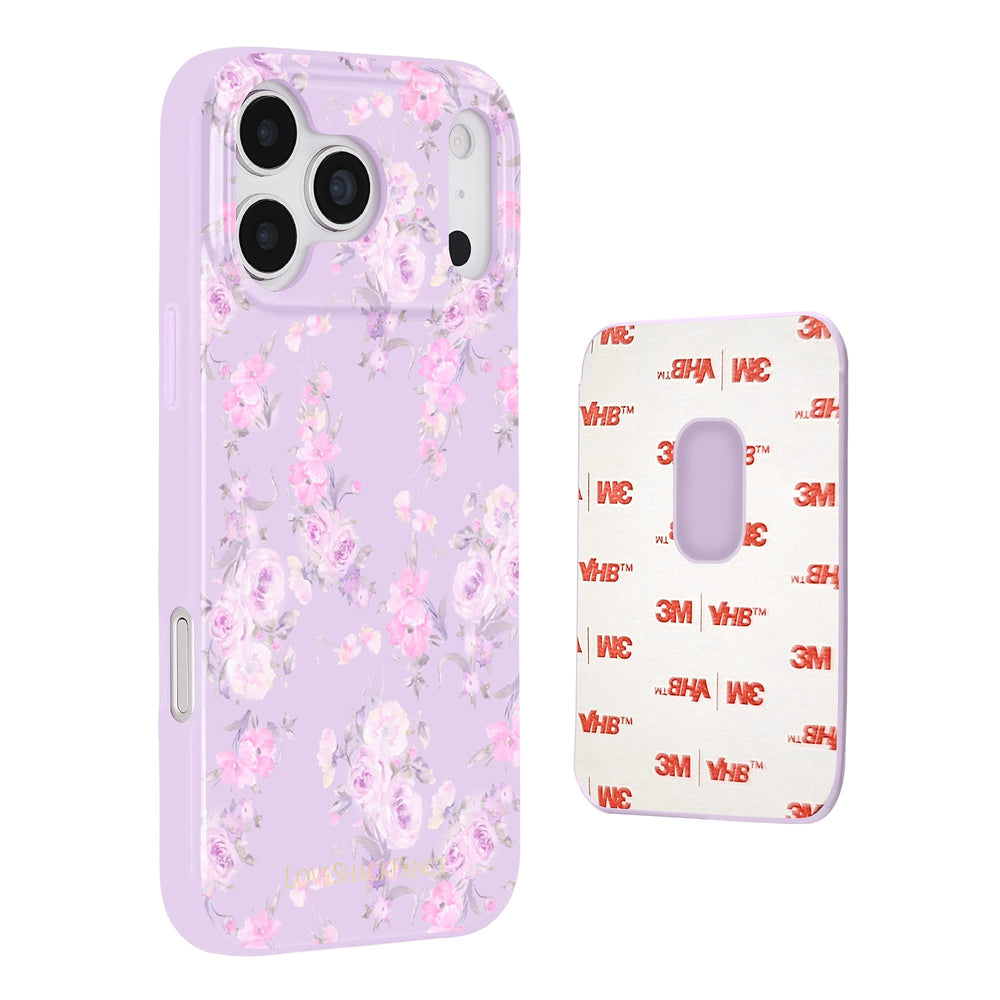 Floral phone case and a white case with 3M adhesive tape on a white background
#color_purple