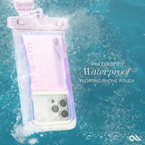 Waterproof floating phone pouch with CASE MATE branding on a water background. IP68 certified waterproof floating phone pouch
#color_iridescent