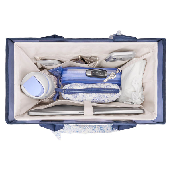 A top view of the tote organizer 
#color_french vanilla 