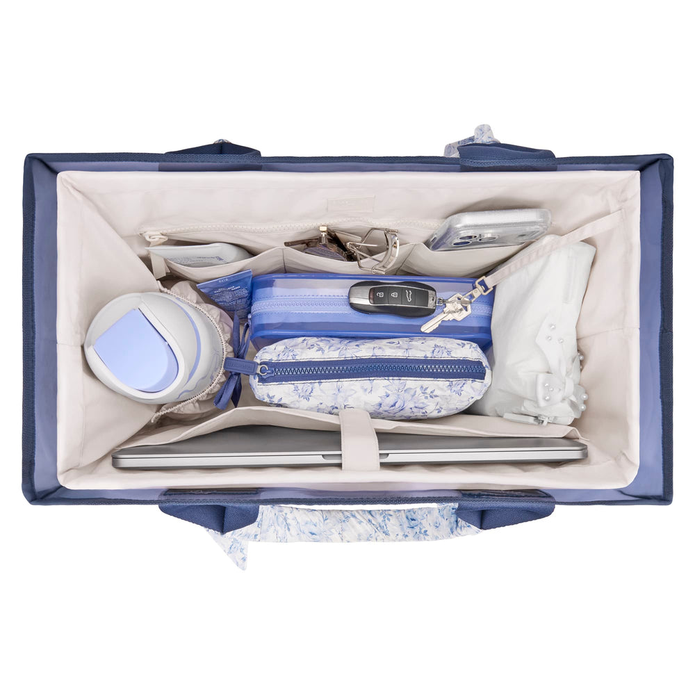 A top view of the tote organizer 
#color_french vanilla 