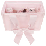 A picture of the tote organizer inside the ballet pink jelly tote bag
 #color_ballet pink