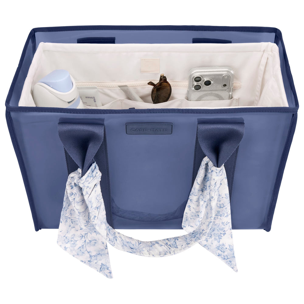Image of the tote organizer inside the tote bag 
#color_french vanilla 