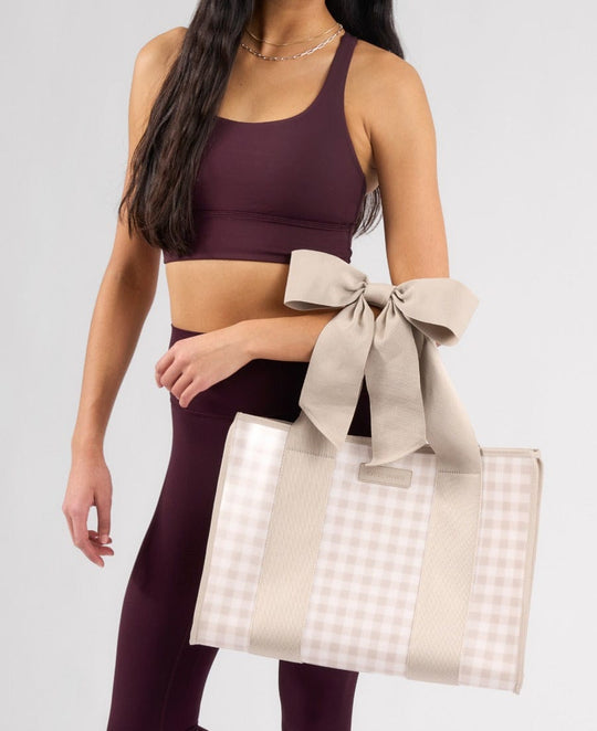 Casemate Jelly Bow Tote w/ Phone Pouch - Latte Gingham main image 0