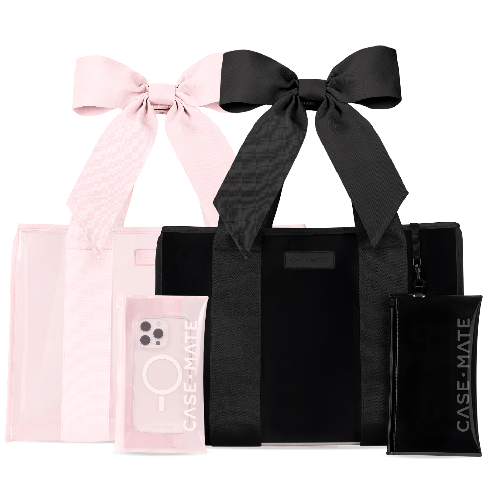The Tote Duo - Ballet Pink Bow & Midnight Black Bow
