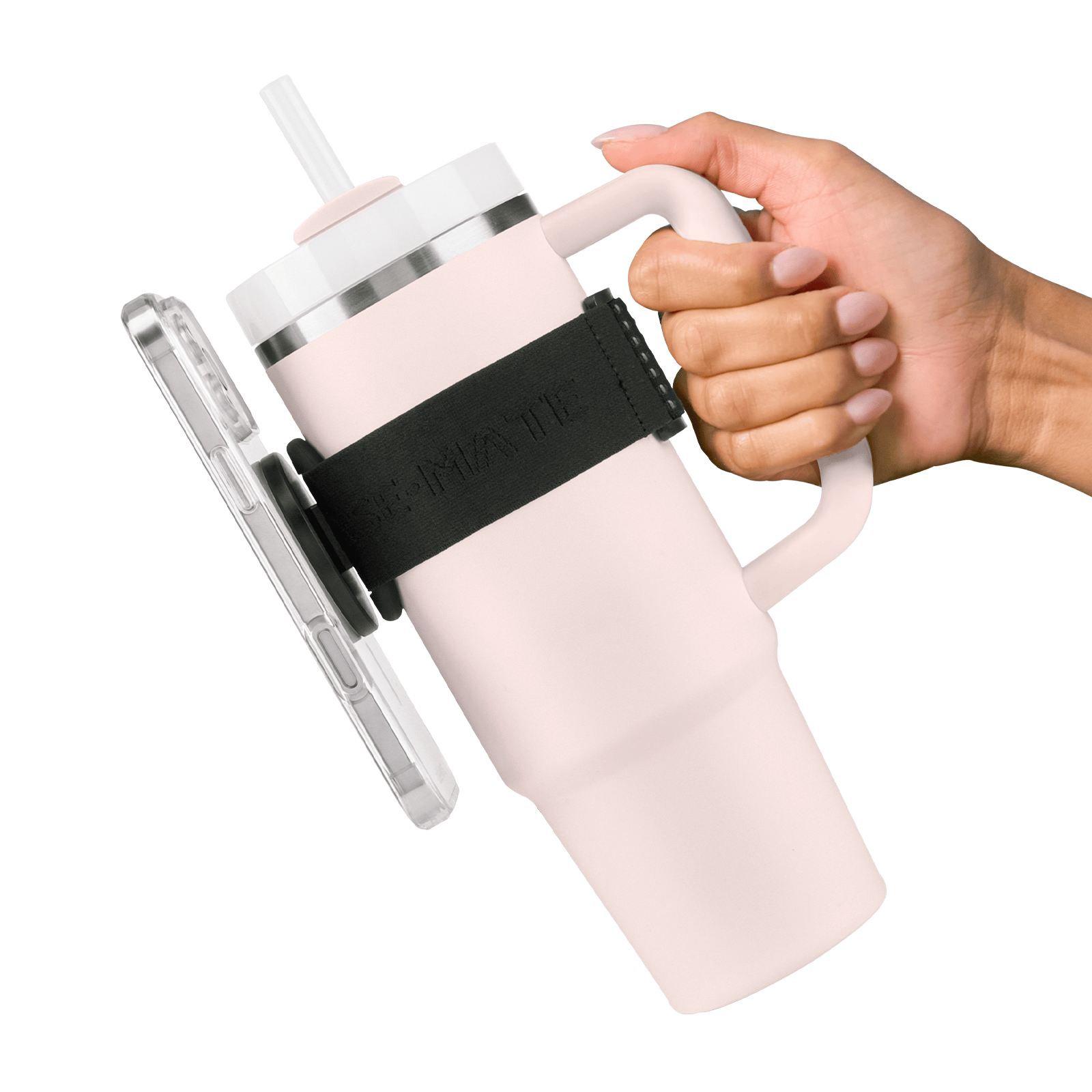 MagSafe Water Bottle Phone Holder on Stanley thermos cup