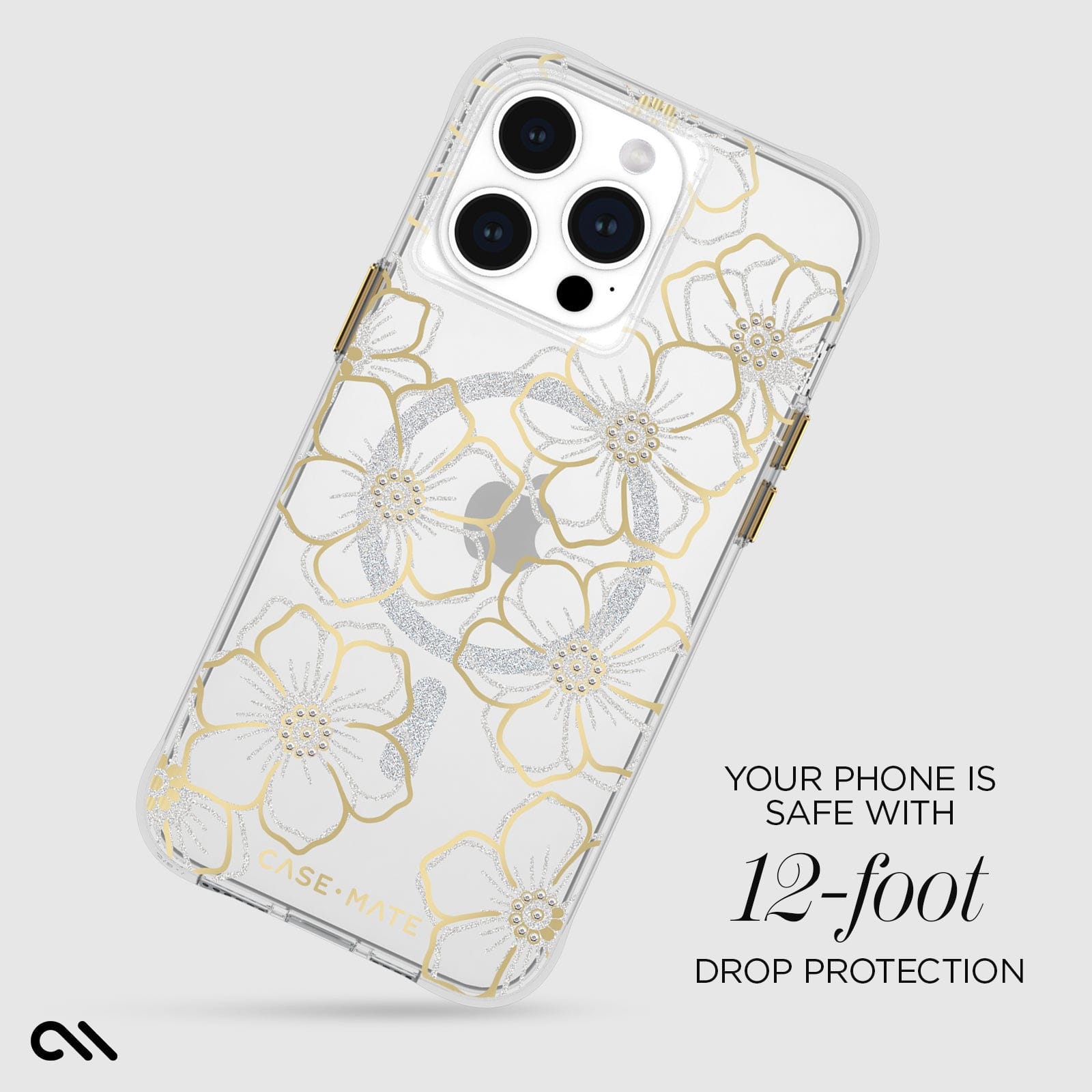 YOUR PHONE IS SAFE WITH 12 FOOT DROP PROTECTION