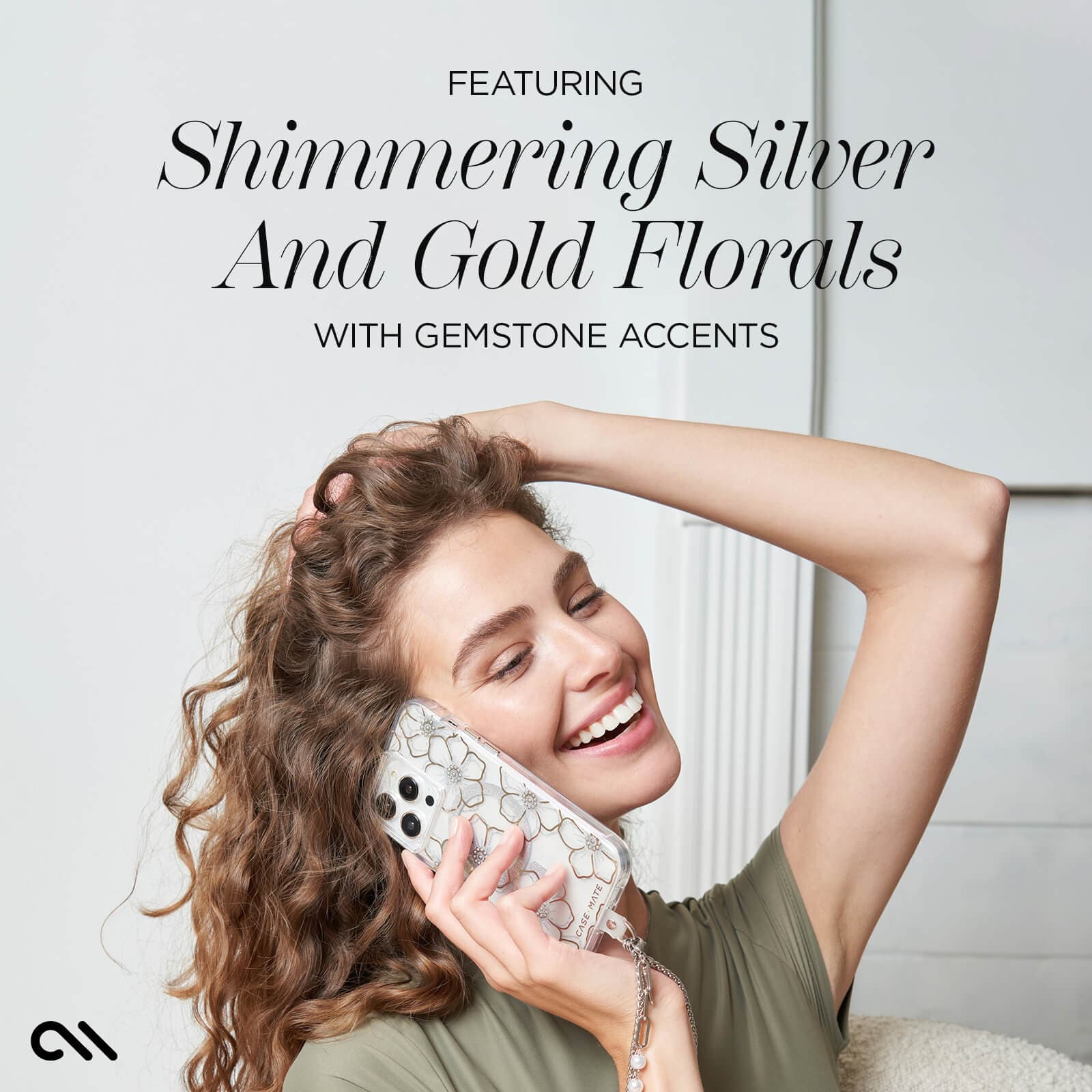 FEATURING SHIMMERING SILVER AND GOLD FLORALS WITH GEMSTONE ACCENTS