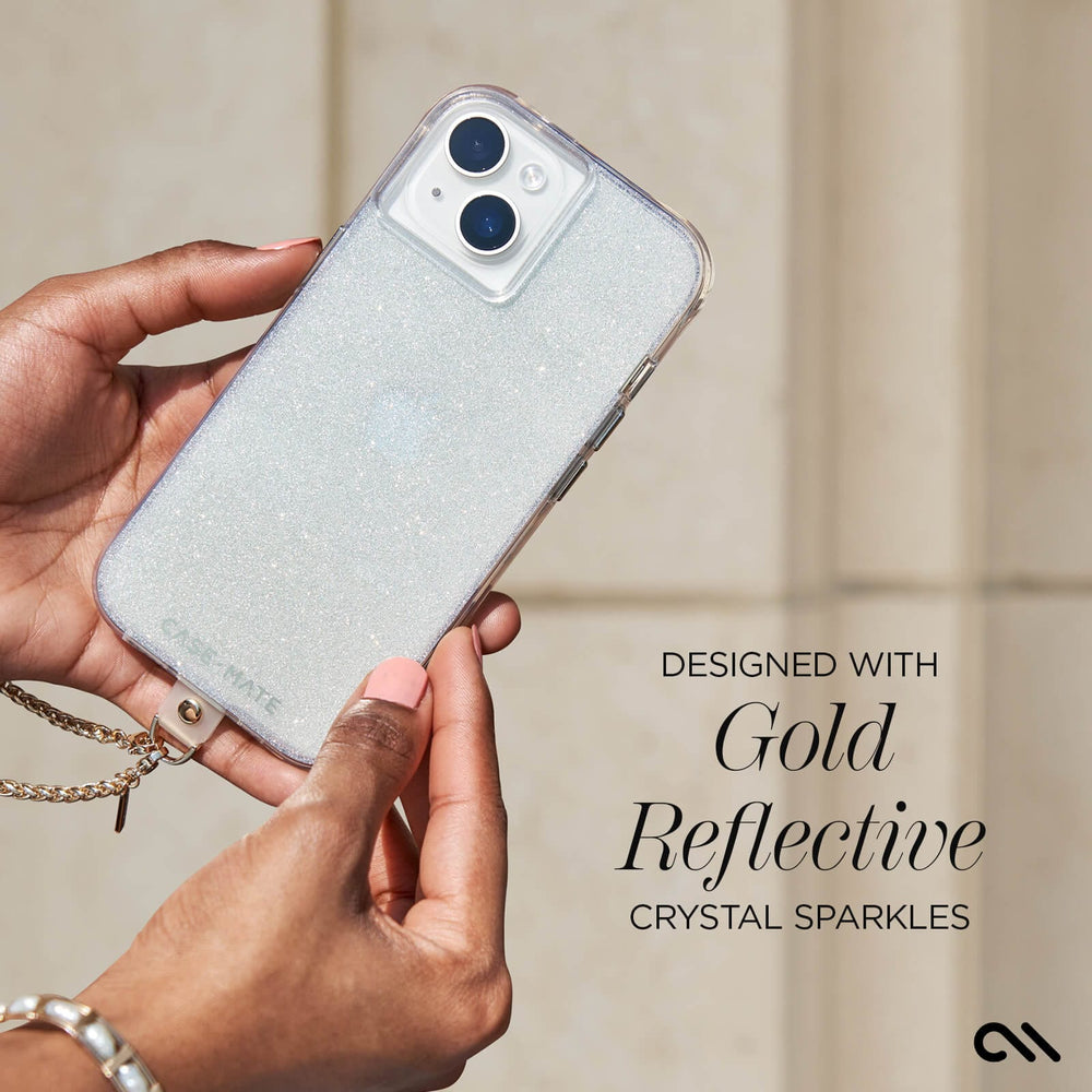 DESIGNED WITH GOLD REFLECTIVE CRYSTAL SPARKLES