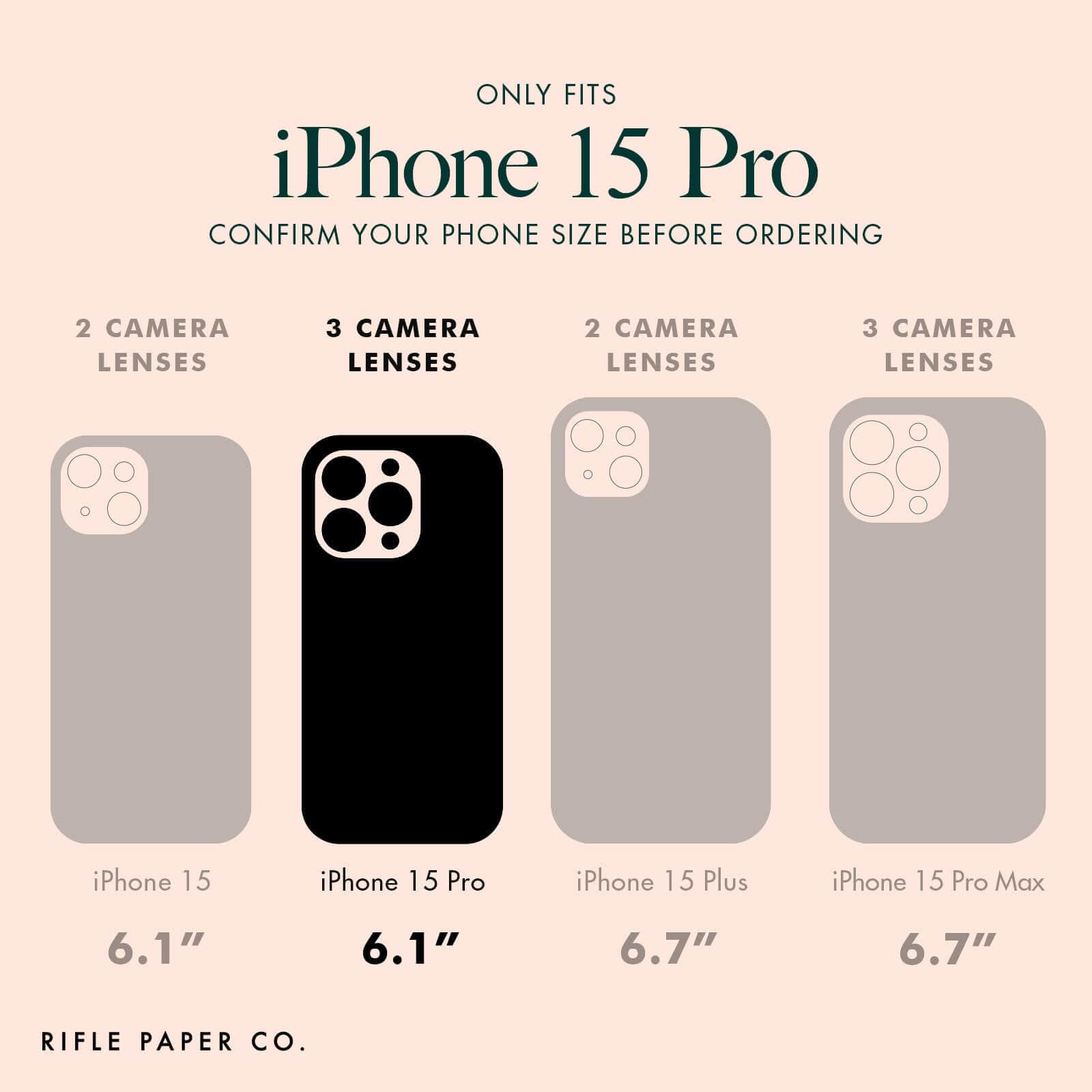 ONLY FITS IPHONE 15 PRO. CONFIRM YOUR PHONE SIZE BEFORE ORDERING