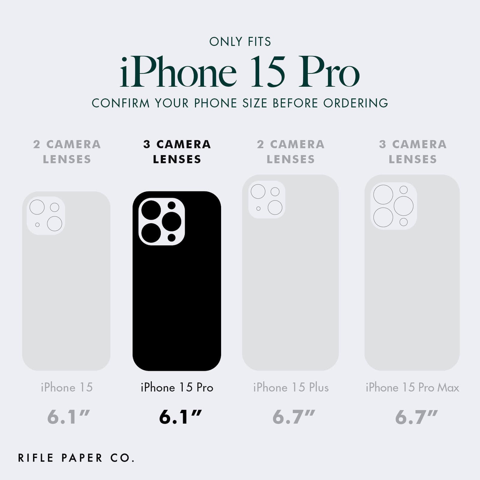 ONLY FITS IPHONE 15 PRO. CONFIRM YOUR PHONE SIZE BEFORE ORDERING.