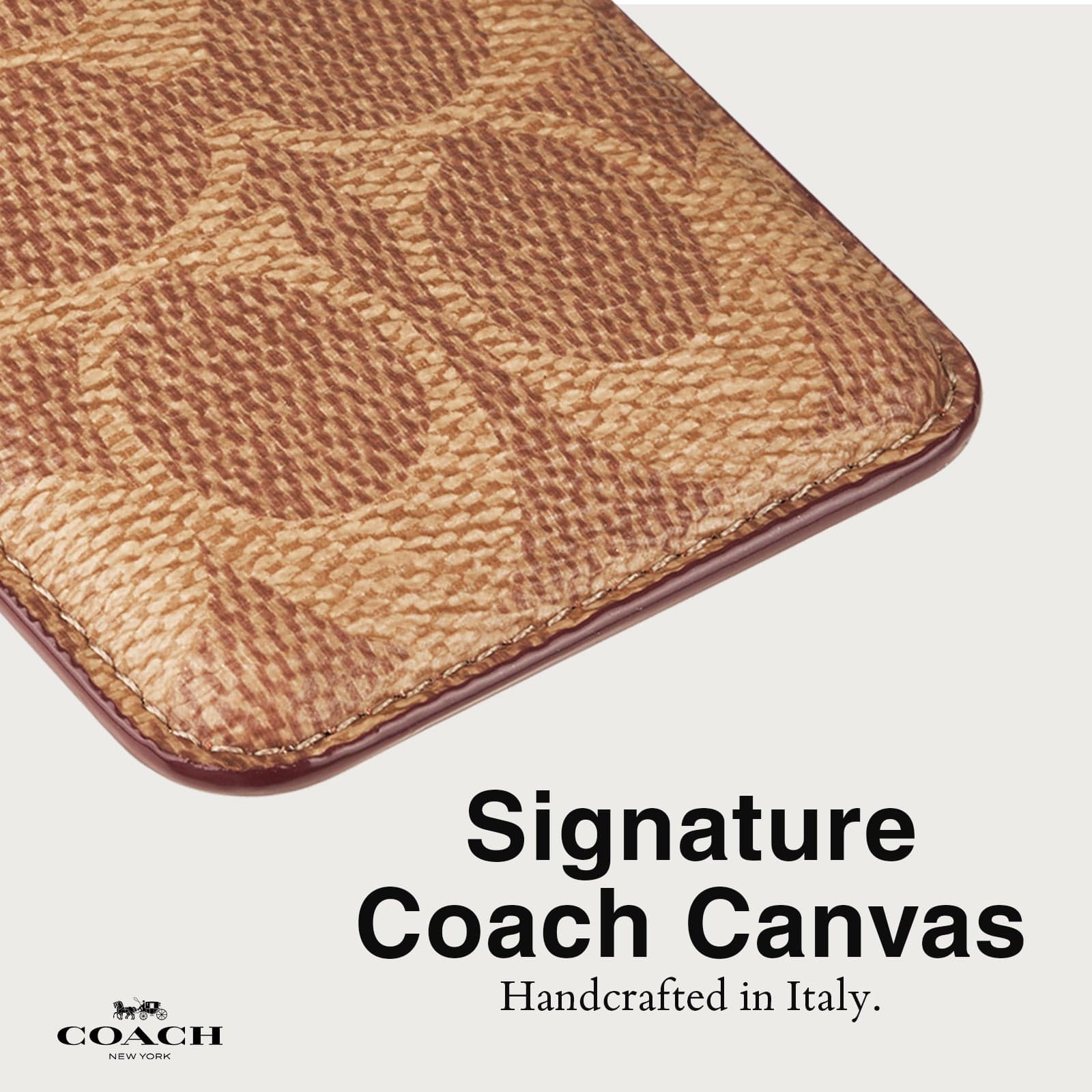 Coach L-Zip Card Case In Signature best Khaki Wallet