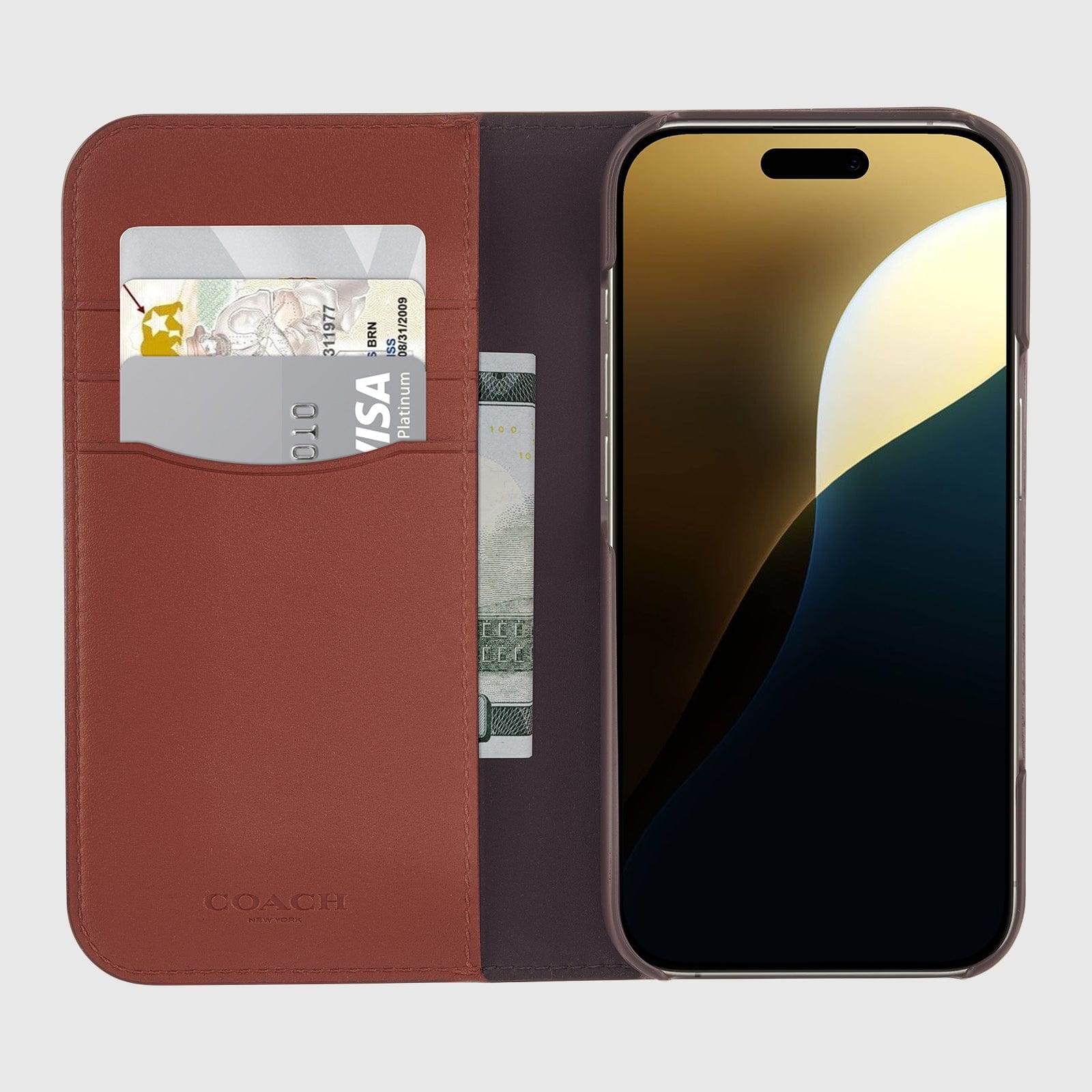 Coach Folio Signature Tan - iPhone 16 Pro