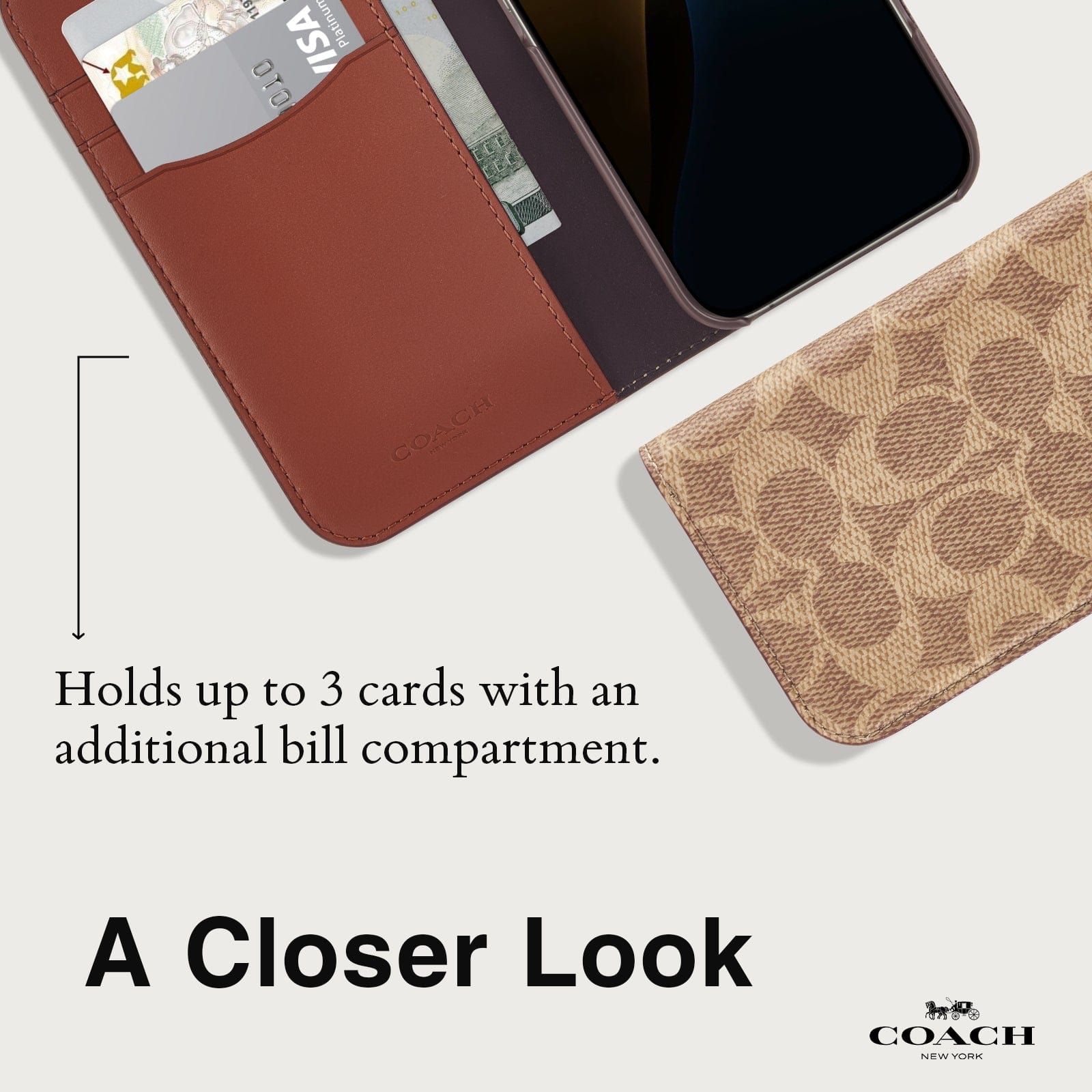 Coach Folio Signature Tan - iPhone 16 Pro